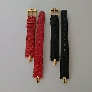 Gucci Red and Black 1800L Series Watch Straps